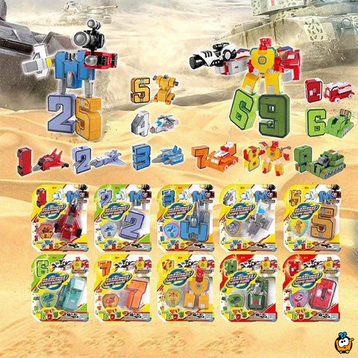 Number Robot Transformers - Sklopiva džepna igračka robot-brojevi