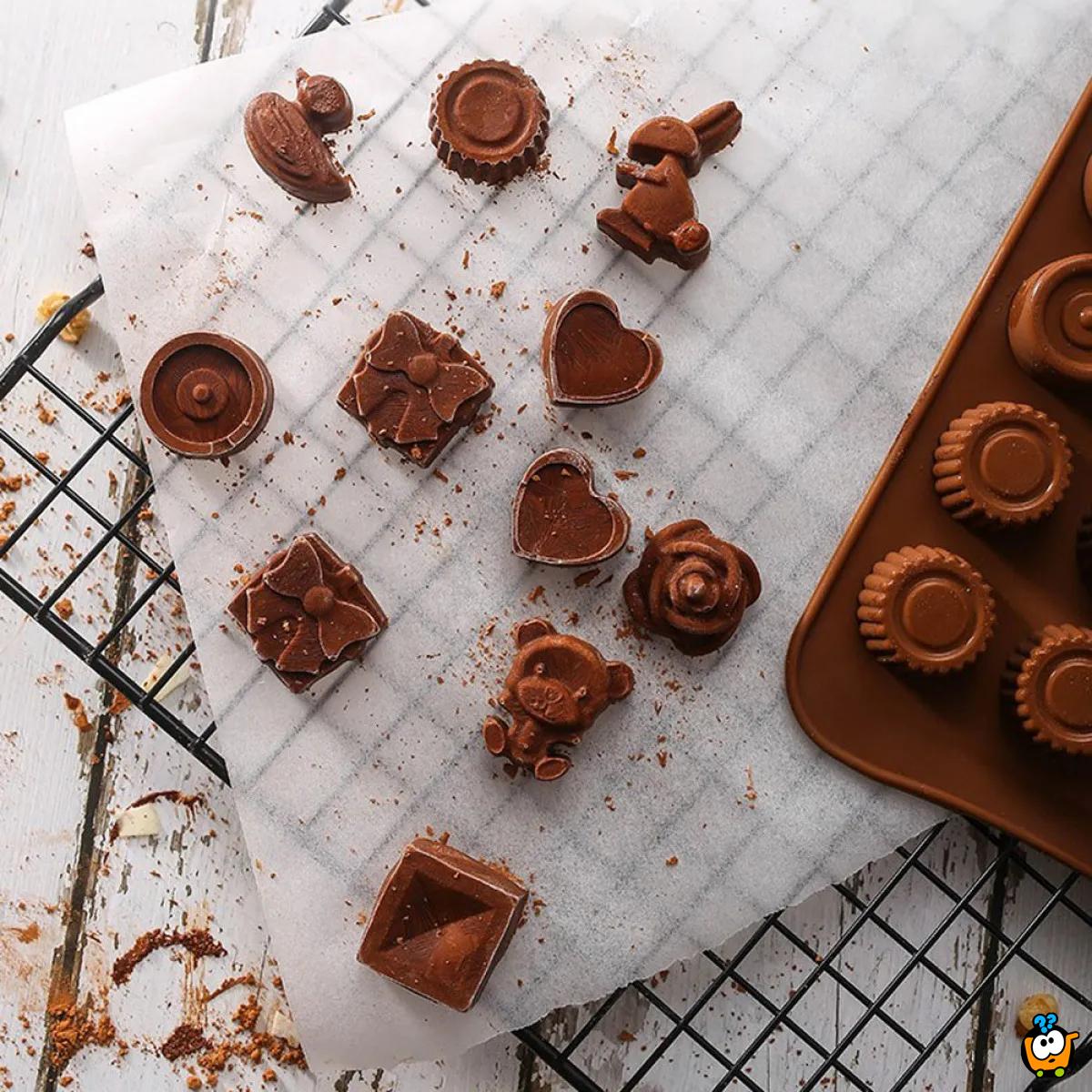 3D Chocolate Bombons - Silikonski kalup za pravljenje bombonjera 