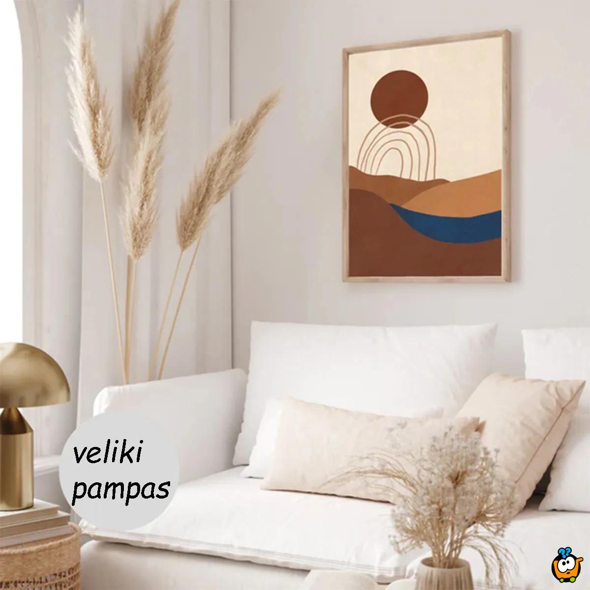 Elegantna trska - veliki ukrasni pampas za dekoraciju doma 110 cm