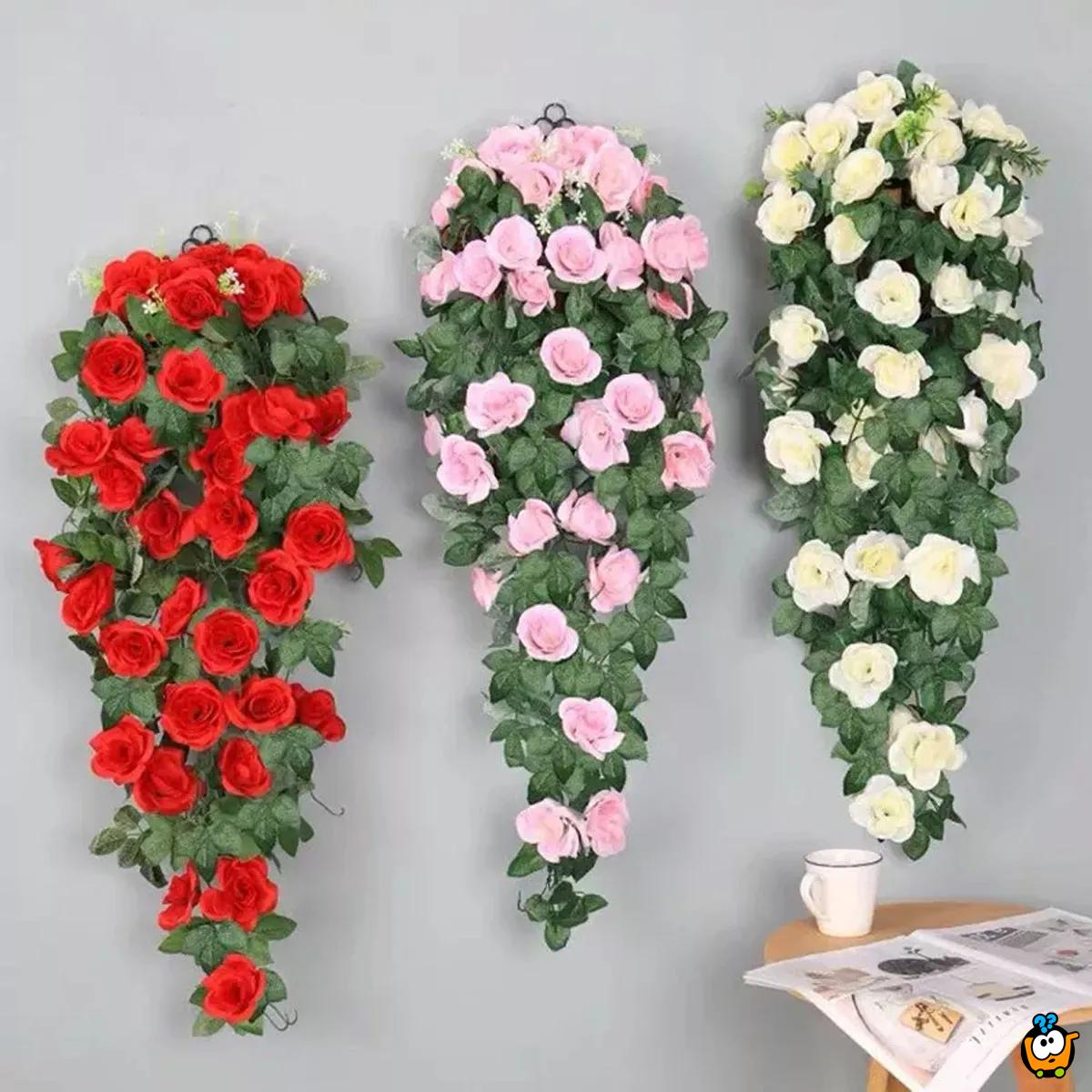 Rose Romance buket šampanj rozih visećih ruža - dekorativno veštačko cveće