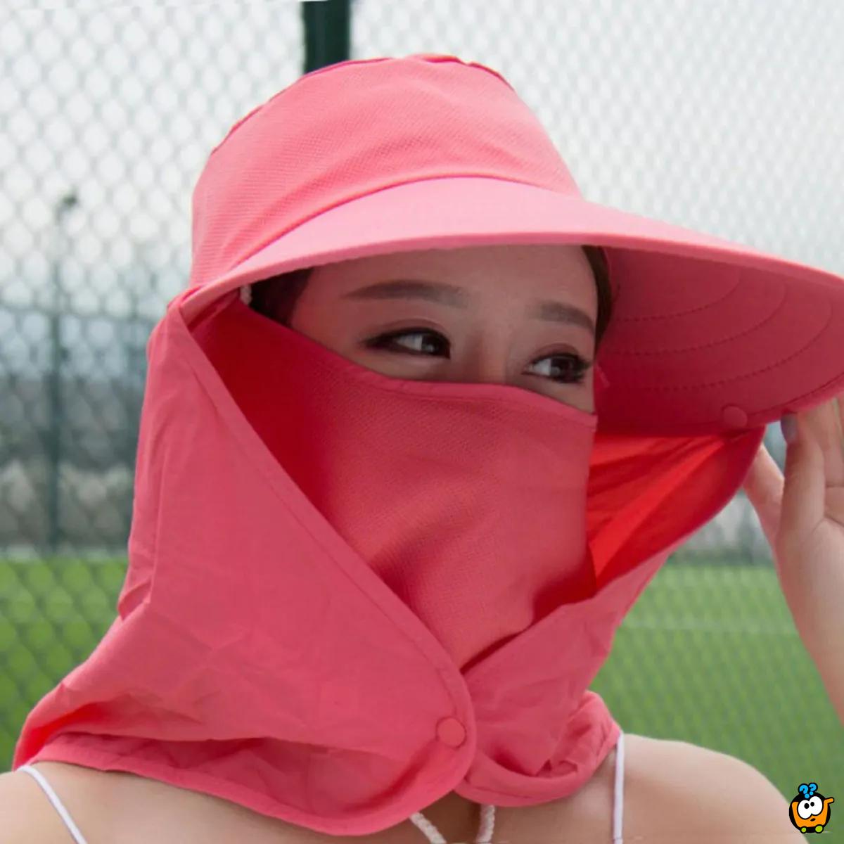 Ženski dvoslojni šešir za potpunu zaštitu od sunca