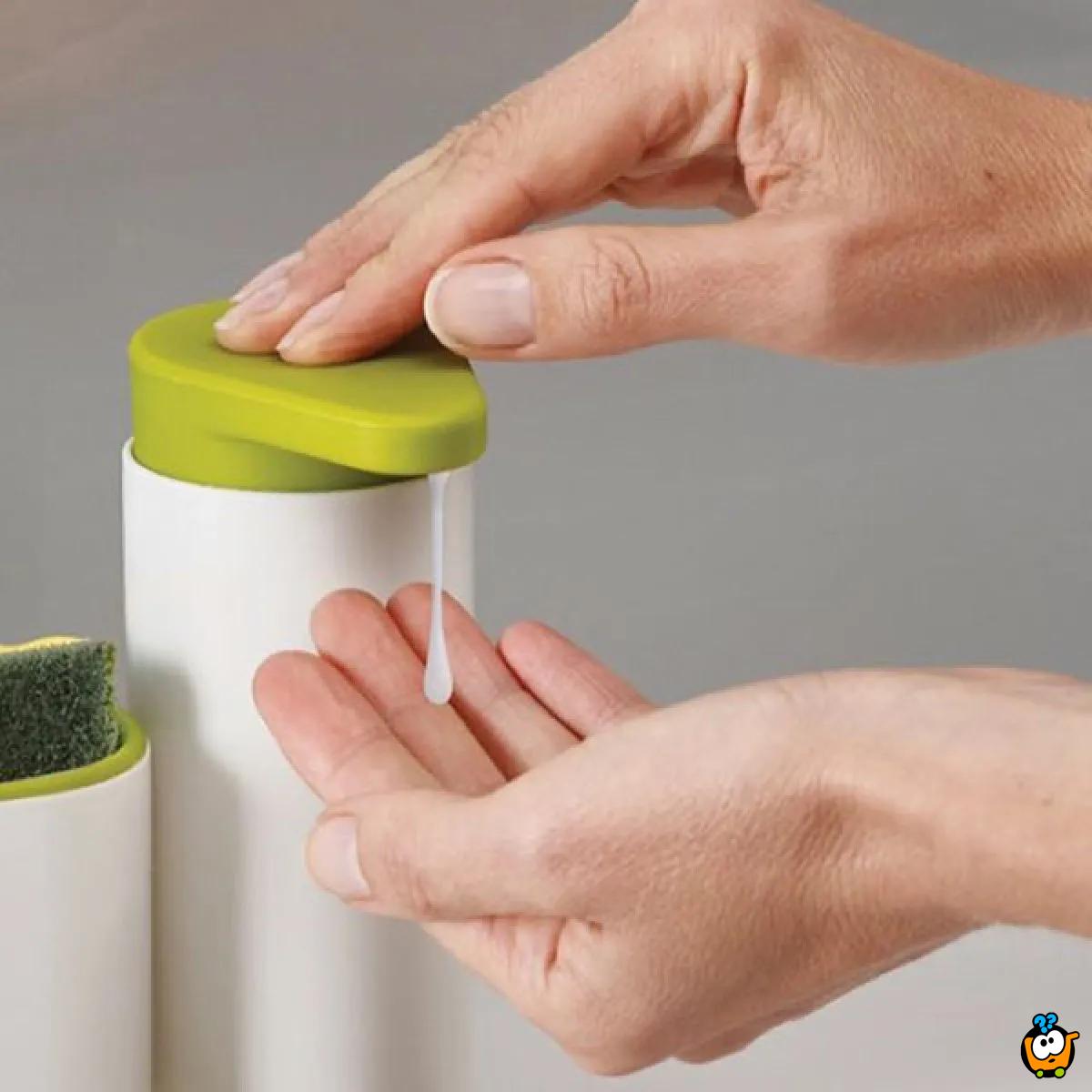Sink Organizer 3u1 - Dispenzer za tečni sapun sa pregradama za uredan prostor