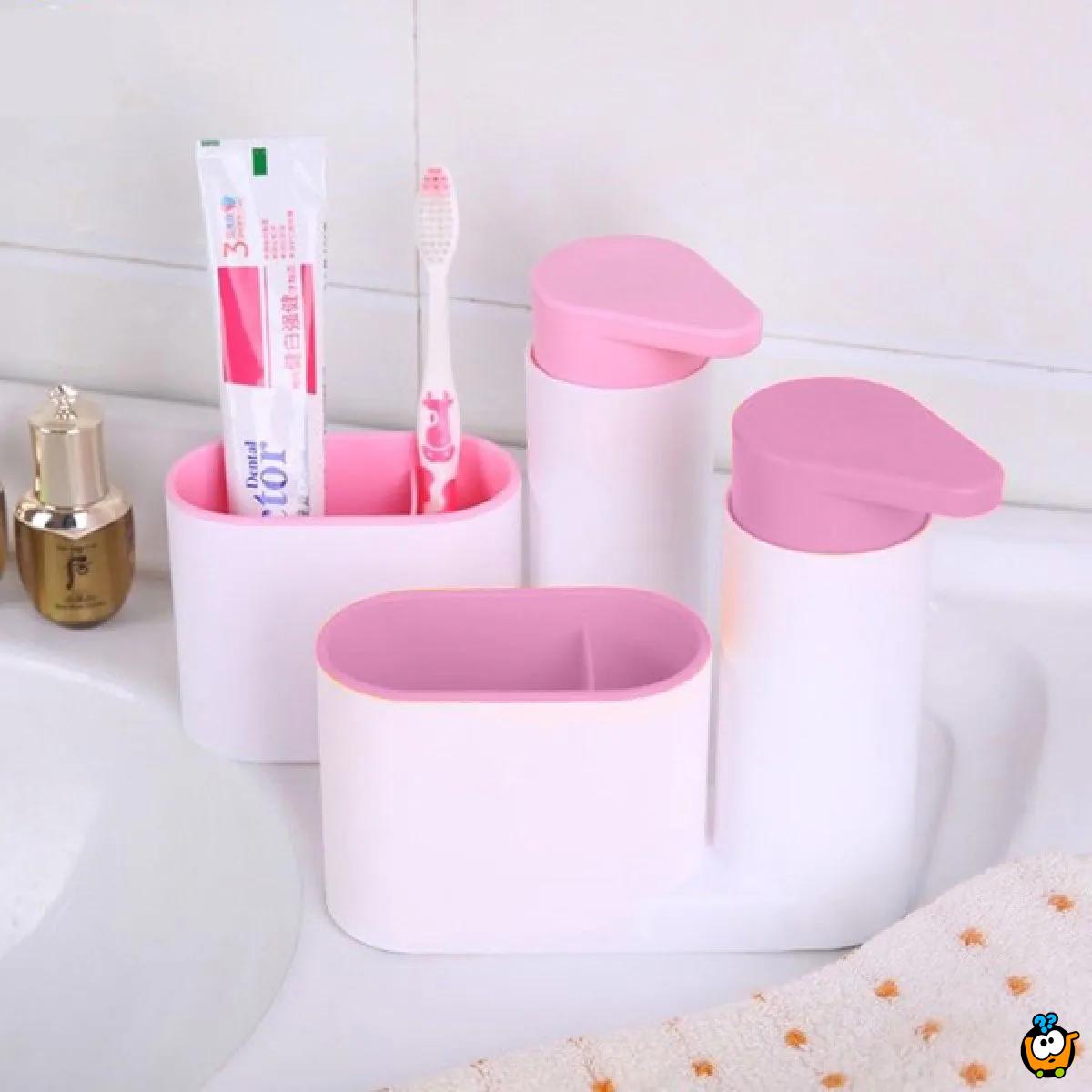 Sink Organizer 3u1 - Dispenzer za tečni sapun sa pregradama za uredan prostor