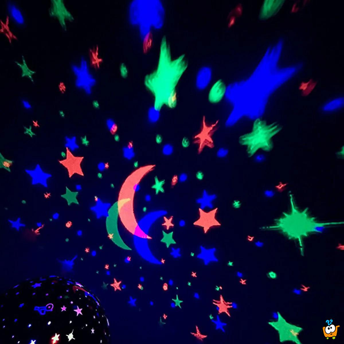 Noćna lampa SVEMIRSKI BROD - Projektor zvezdanog neba koji se rotira